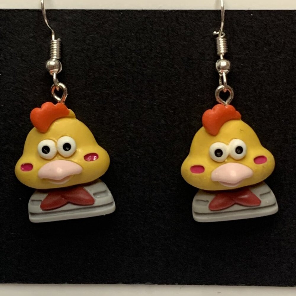Chicken Earring, Rooster Earring, Gift Idea, Silly Earring, Novelty Earring